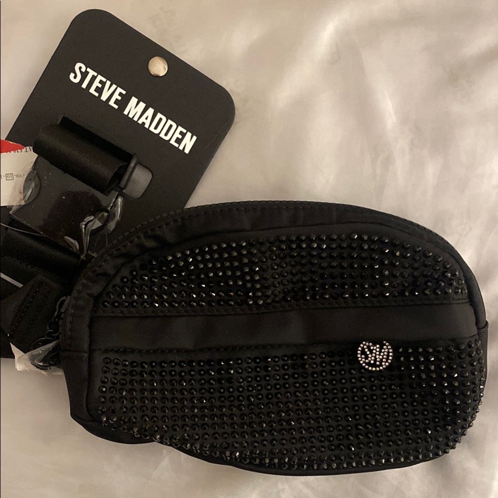 Steve Madden Black Studded Men's Belt Bag